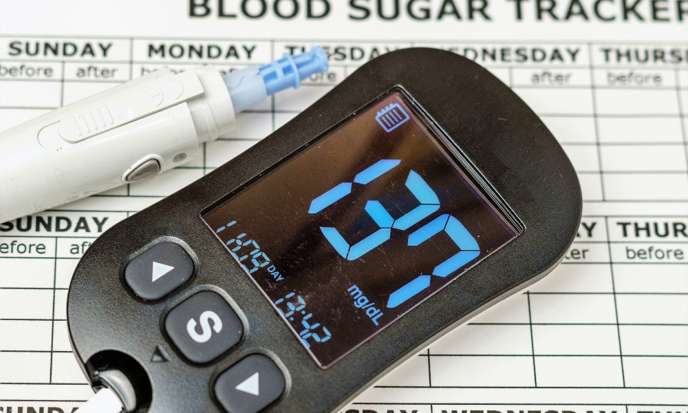 Doctor explaining blood sugar levels and diabetes management to a patient
